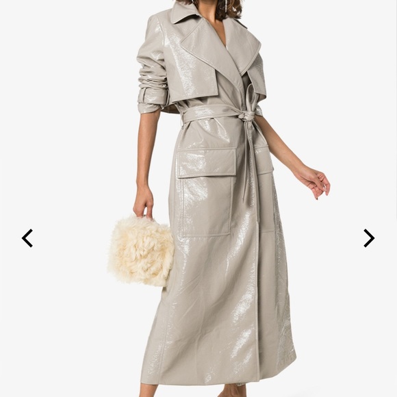 MICHAEL LO SORDO Crinkled Patent-leather Coat - Picture 2 of 10